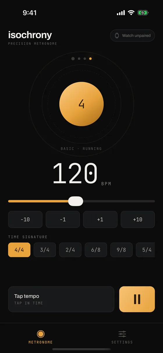 isochrony dot visual on iPhone