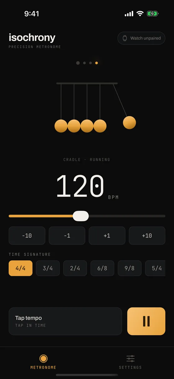 isochrony cradle visual on iPhone