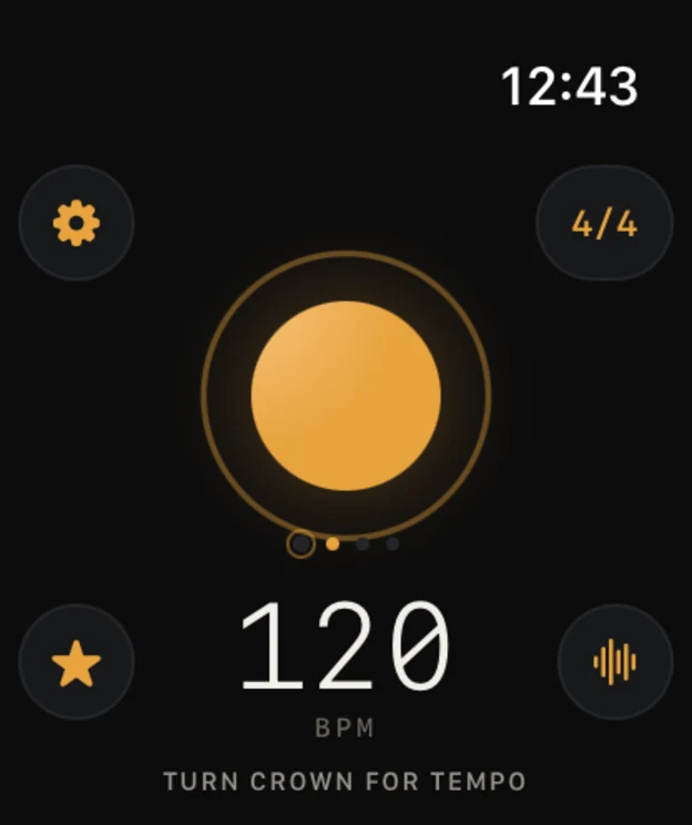 isochrony metronome screen on Apple Watch